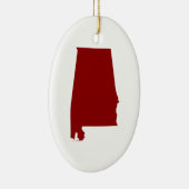 Donkerrood Alabama Vorm Keramisch Ornament (Rechts)