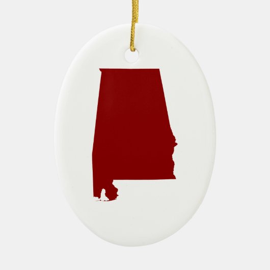 Donkerrood Alabama Vorm Keramisch Ornament (Voorkant)
