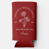 Donkerrood Bachelorette September Geboorte Maand Seltzer Blikjeskoeler (Achterkant)