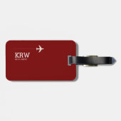 Donkerrood Bagagelabel met naam (Achterkant horizontaal)