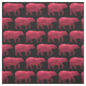 Donkerrood Beer op zwart weefsel H Stof (Swatch)