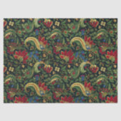 Donkerrood & Blauw Bloemen Chinoiserie Decoupage Tissuepapier (Voorkant)