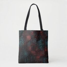 Donkerrood, blauw, gekruiste krassen, vierkant of  tote bag