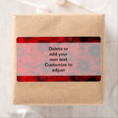 Donkerrood bloemmotief etiket (Insitu)