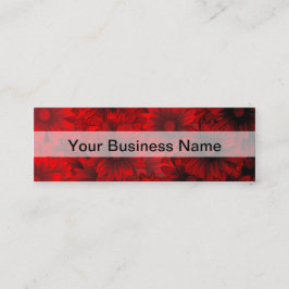 Donkerrood bloemmotief mini visitekaartje