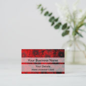 Donkerrood bloemmotief visitekaartje (Staand voorkant)