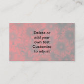 Donkerrood bloemmotief visitekaartje (Achterkant)