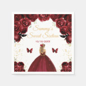 Donkerrood Blond Haar Prinses Sweet Sixteen Servet (Voorkant)