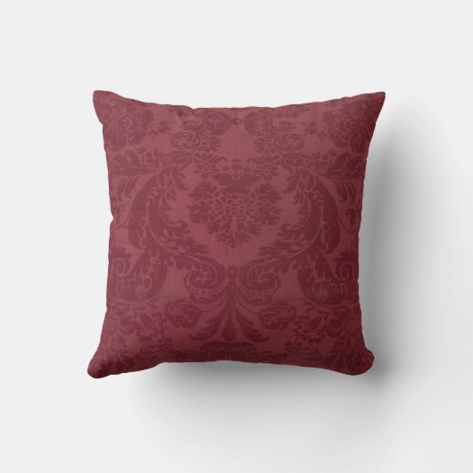 Donkerrood Damask Pattern  Elegant Kussen (Achterkant)