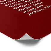 Donkerrood Deze kaars brandt School Reunion Memori Poster (Hoek)