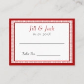 Donkerrood dubbel geluk - elegant plaatskaartje (Achterkant)