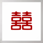 Donkerrood dubbel geluk - elegant poster (Voorkant)