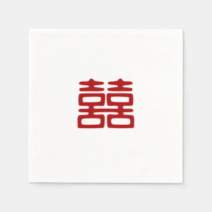 Donkerrood dubbel geluk - elegant servetten