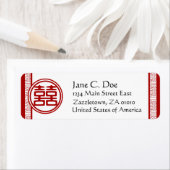 Donkerrood dubbel geluk - Fancy Etiket (Insitu)