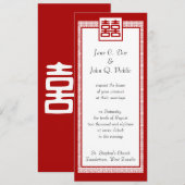 Donkerrood dubbel geluk - Fancy Kaart (Voorkant / Achterkant)