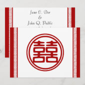 Donkerrood dubbel geluk - Fancy Kaart (Voorkant / Achterkant)