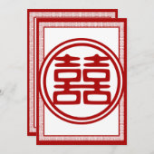 Donkerrood dubbel geluk - Fancy Kaart (Voorkant / Achterkant)