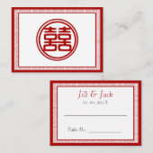 Donkerrood dubbel geluk - Fancy Plaatskaartje (Voorkant / Achterkant)