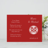 Donkerrood dubbel geluk - rond (Staand voorkant)