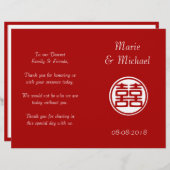 Donkerrood dubbel geluk - rond (Voorkant / Achterkant)