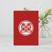 Donkerrood dubbel geluk - rond kaart (Staand voorkant)