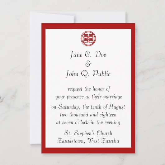 Donkerrood dubbel geluk - rond kaart (Achterkant)