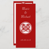 Donkerrood dubbel geluk - rond menu (Voorkant / Achterkant)