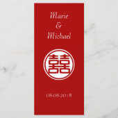 Donkerrood dubbel geluk - rond menu (Voorkant)