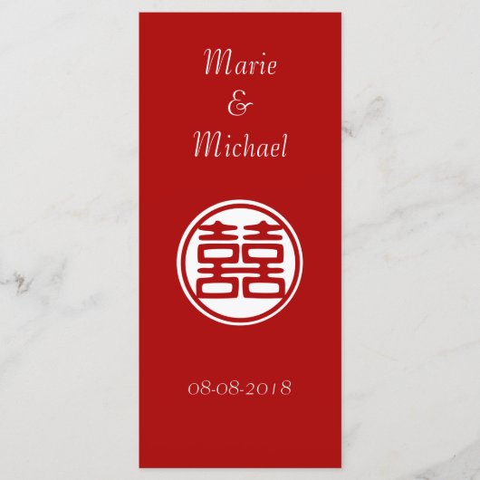 Donkerrood dubbel geluk - rond menu (Voorkant)