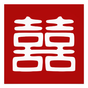 Donkerrood dubbel geluk - Vet Foto Afdruk