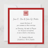 Donkerrood Dubbel Geluk - Vierkant Kaart (Achterkant)