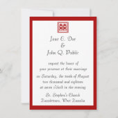 Donkerrood dubbel geluk - vierkant kaart (Achterkant)