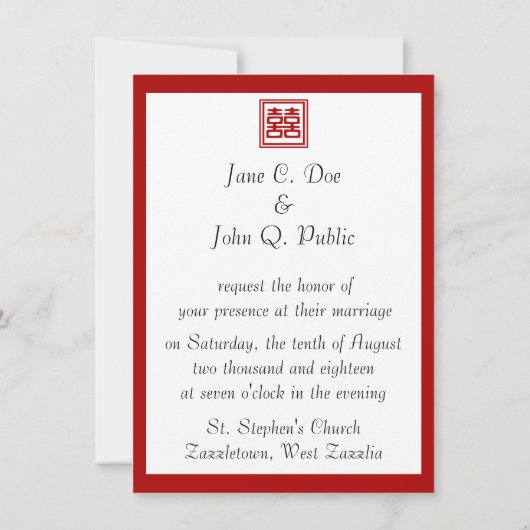 Donkerrood Dubbel Geluk - Vierkant Kaart (Achterkant)