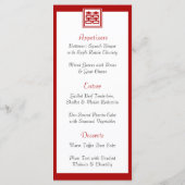 Donkerrood dubbel geluk - vierkant menu (Achterkant)