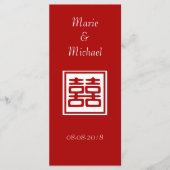 Donkerrood dubbel geluk - vierkant menu (Voorkant)