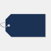 Donkerrood en blauw afstudeerhoedje als feestfavor cadeaulabel (Achterkant Horizontaal)