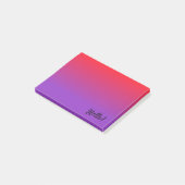 Donkerrood en donkerpaars verloop post-it® notes (Schuin)