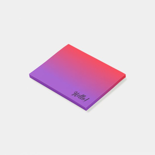 Donkerrood en donkerpaars verloop  post-it® notes (Schuin)