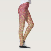 Donkerrood en geel glitter leggings (Rechts)