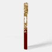 Donkerrood en goud glitter glamour Case-Mate iPhone case (Achterkant / Rechts)