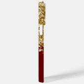 Donkerrood en goud glitter glamour Case-Mate iPhone case (Achterkant / Rechts)