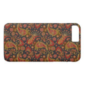 Donkerrood en goud paisleypatroon Case-Mate iPhone case (Achterkant (Horizontaal))