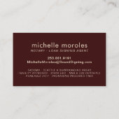 Donkerrood en goudbruin met notaristekenaar visitekaartje (Achterkant)