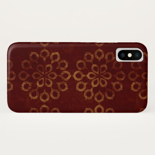 Donkerrood en goudventilator Case-Mate iPhone case (Achterkant (horizontaal))