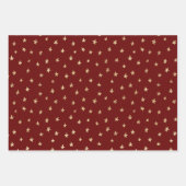Donkerrood en goudvet patroon inpakpapier vel (Voorkant 3)