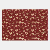 Donkerrood en goudvet patroon inpakpapier vel (Voorkant)