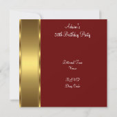 Donkerrood en goudvormig - 50ste verjaardag van de kaart (Achterkant)