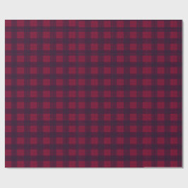 Donkerrood en marineblauw tartan inpakpapier