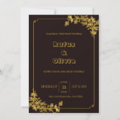 Donkerrood en Oranje esthetische bruiloft uitnodig Kaart (Voorkant)