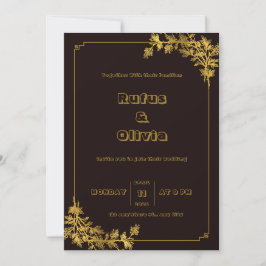 Donkerrood en Oranje esthetische bruiloft uitnodig Kaart